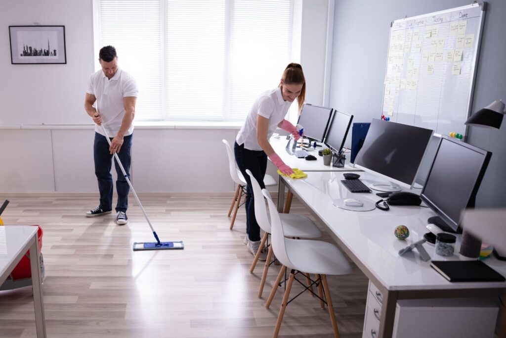 Cleaning Floors and Tiles at Quest Services Inc.